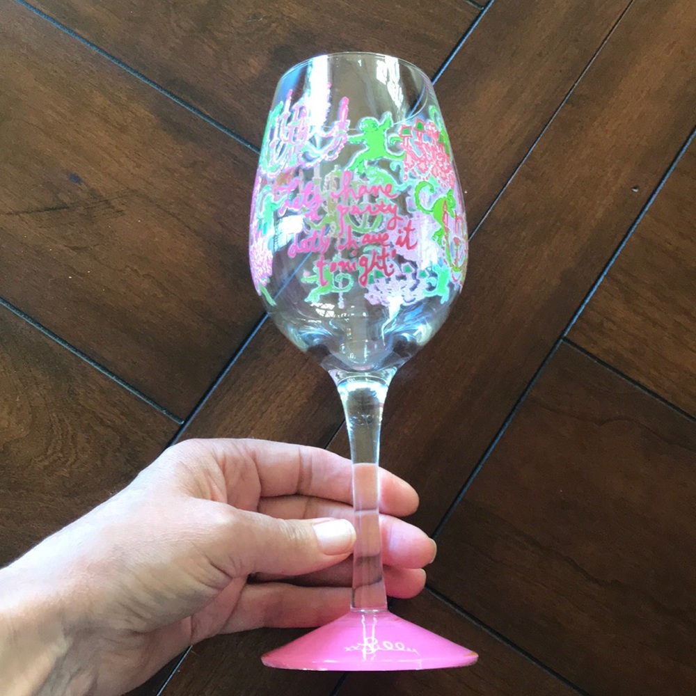 Lilly Pulitzer wine glass—-SOLD and on HOLD...